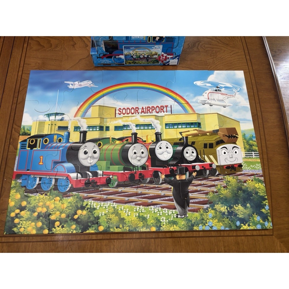 2005 Thomas And Friends Calling All Engines Sodor  Airport Floor Puzzle 24 Pc
